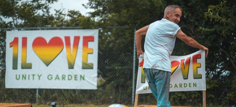 a person in a community garden