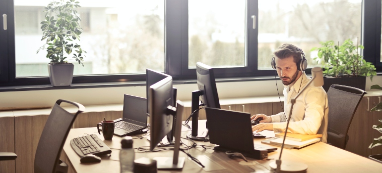 A man in an office