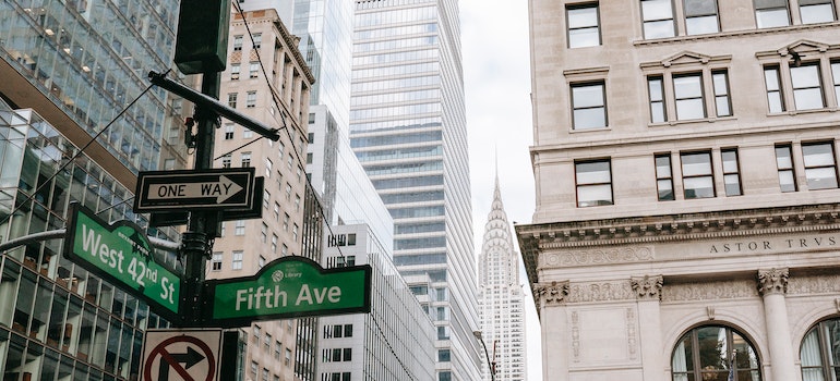 View on the street at Financial District NYC.