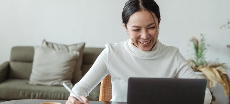 A person on a work video call