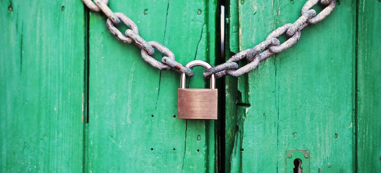 A padlock and chains