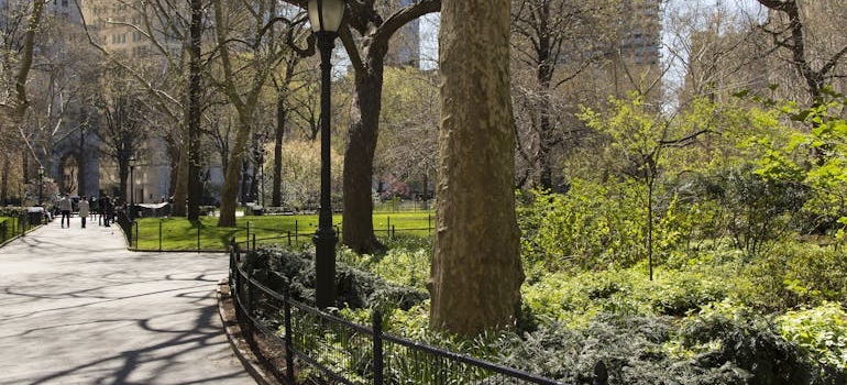 A walkway in Central Park