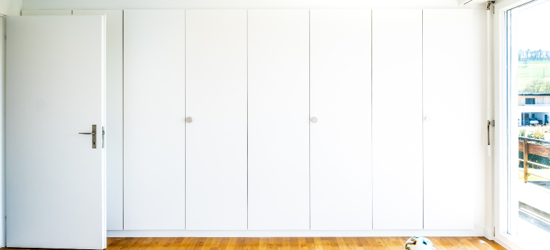 Large wardrobe storage which can be an option for small space storage solutions for Downtown Manhattan homes
